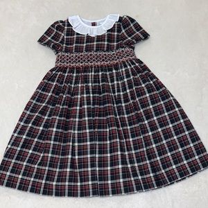 Vintage Style Plaid Dress. US girls size 6. Collar, petticoat, embroidered waist